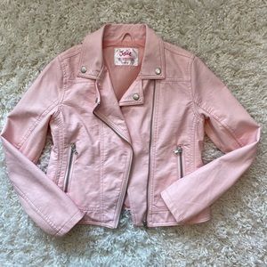 Pink Faux Leather Jacket